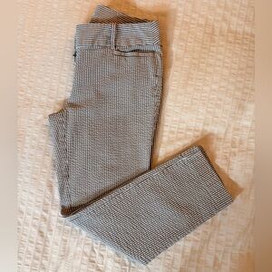 LOFT Seersucker Blue and White Striped Pants